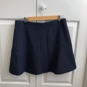 J Crew Navy flare skirt, size 8